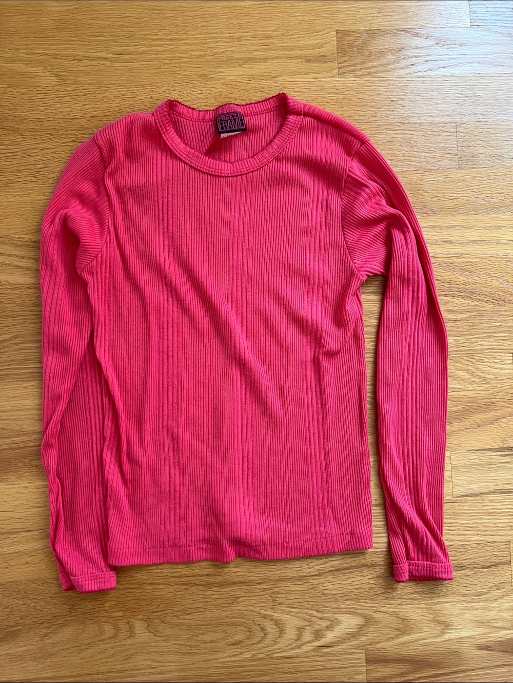 Vintage Freeze Frame girls 14 Ribbed Long Sleeve Sweater - Pink
